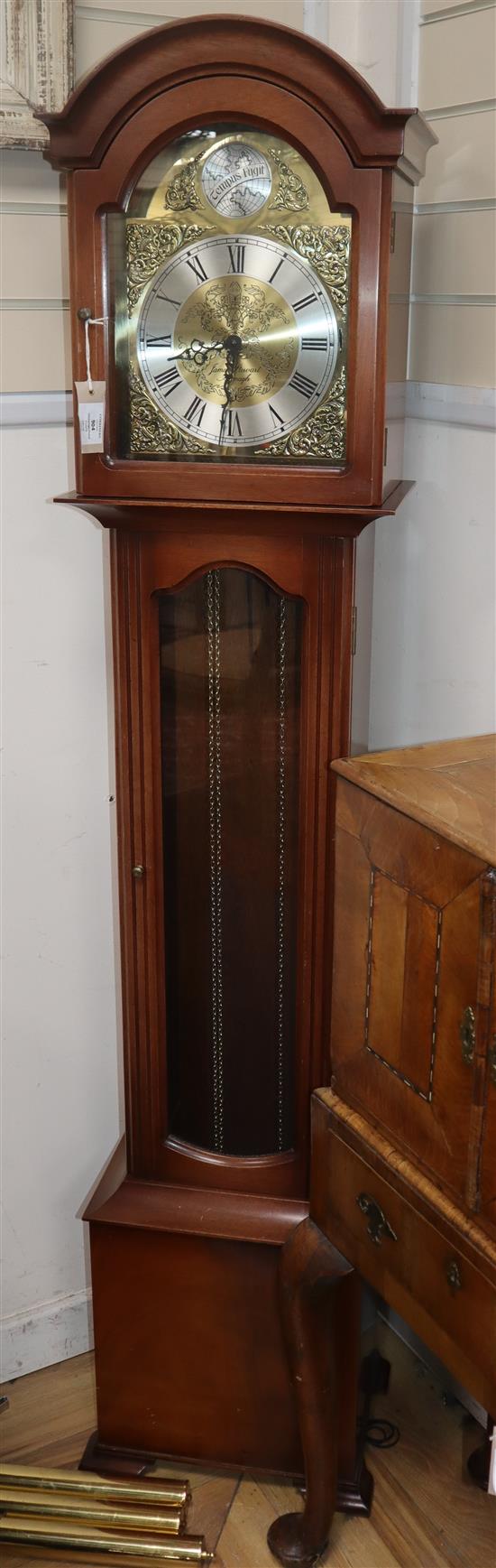 A reproduction mahogany cased grandmother clock H.168cm